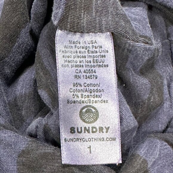 NWT - SUNDRY Knee Length Racer Back Tank Dress - Small - blue & black camo print - Picture 8 of 9